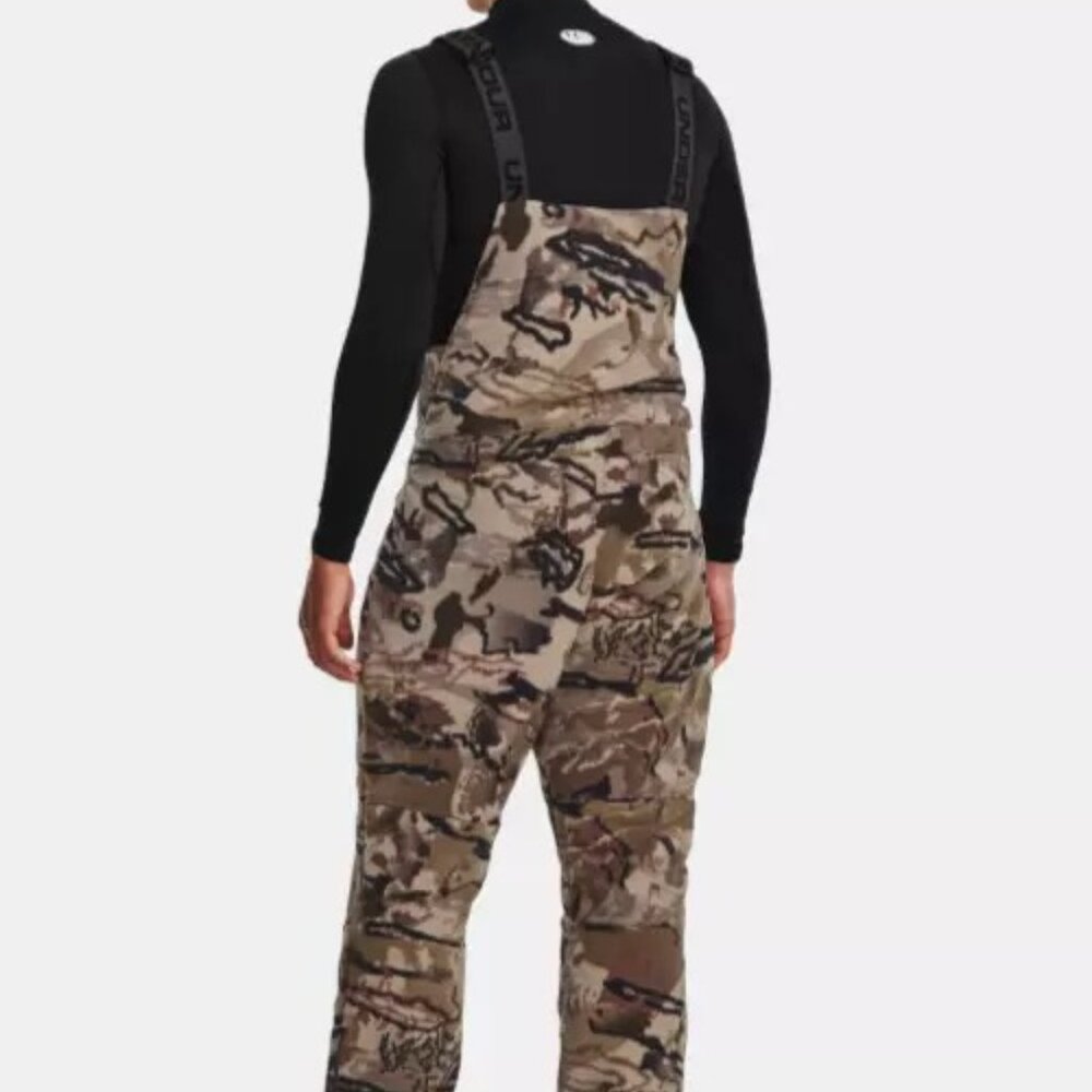 Men Under Armour Barren Camo Rut Bibs Windproof Microfleece Bib 1365614 … - Picture 2 of 15